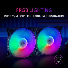 Kit Mars Gaming de 2 ventilateurs FRGB RAINBOW 360 spectaculaires - 120x120x25mm